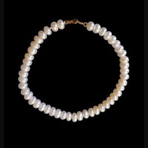 10k Solid Gold Clasp 5.5mm White Pearl Size 6.5" Bracelet
